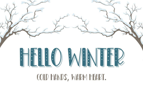 Snow Fall - Cute Winter Display Font Font AnningArts Design 