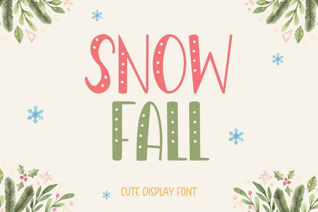 Snow Fall - Cute Winter Display Font Font AnningArts Design 