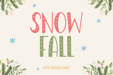 Snow Fall - Cute Winter Display Font Font AnningArts Design 