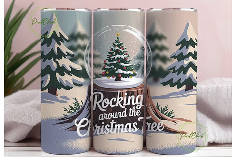 Snow Globe Christmas Tree 20oz Tumbler Sublimation PixelChick 