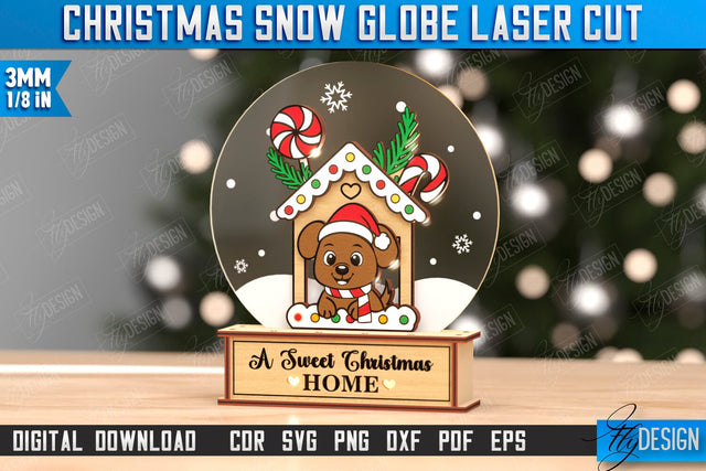Snow Globe Laser Cut | Christmas Decorations | Christmas Characters | Snow Globe Stand | CNC File SVG Fly Design 