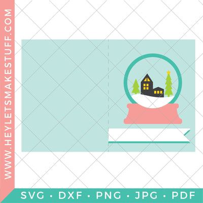 Snow Globe Shaker Card SVG Hey Let's Make Stuff 