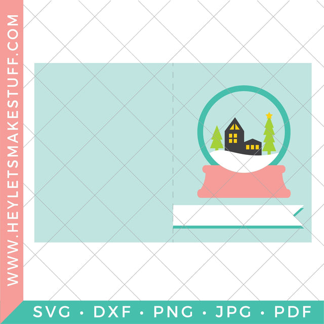 Snow Globe Shaker Card SVG Hey Let's Make Stuff 