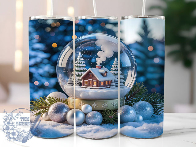 Snow Globe Winter Christmas Tumbler, Winter Wonderland Wrap, Holiday Globe Sublimation Design, 20oz Festive Tumbler, Whimsical Snow Globe Mug, Magical Winter Cup, Cute Christmas Scene Art Sublimation ToriDesigns 