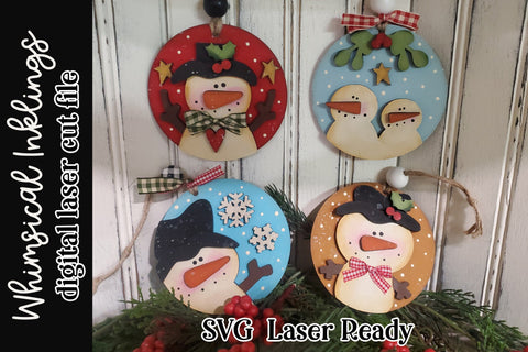 Snow Happy Ornament Set SVG SVG Whimsical Inklings 