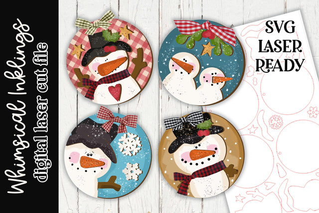 Snow Happy Ornament Set SVG SVG Whimsical Inklings 