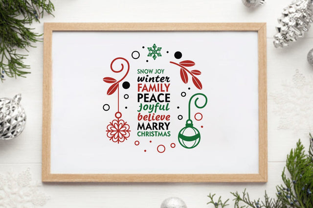 Snow joy winter family peace joyful believe marry christmas 2 SVG Angelina750 