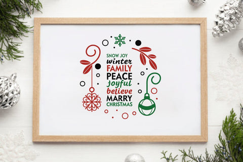 Snow joy winter family peace joyful believe marry christmas 2 SVG Angelina750 