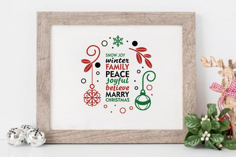 Snow joy winter family peace joyful believe marry christmas 2 SVG Angelina750 