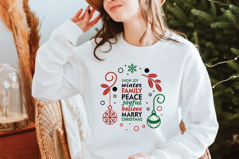 Snow joy winter family peace joyful believe marry christmas 2 SVG Angelina750 