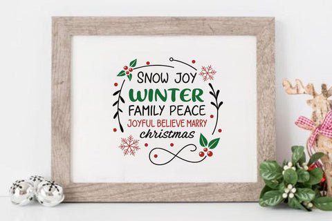 Snow joy winter family peace joyful believe marry christmas 3 SVG Angelina750 