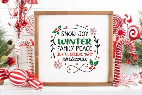 Snow joy winter family peace joyful believe marry christmas 3 SVG Angelina750 