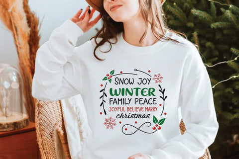 Snow joy winter family peace joyful believe marry christmas 3 SVG Angelina750 