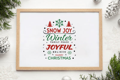 Snow joy winter family peace joyful believe marry christmas 5 SVG Angelina750 