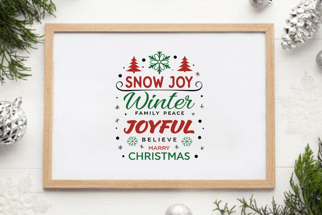Snow joy winter family peace joyful believe marry christmas 5 SVG Angelina750 