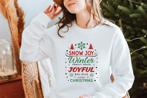 Snow joy winter family peace joyful believe marry christmas 5 SVG Angelina750 