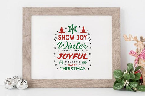 Snow joy winter family peace joyful believe marry christmas 5 SVG Angelina750 