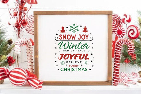 Snow joy winter family peace joyful believe marry christmas 5 SVG Angelina750 