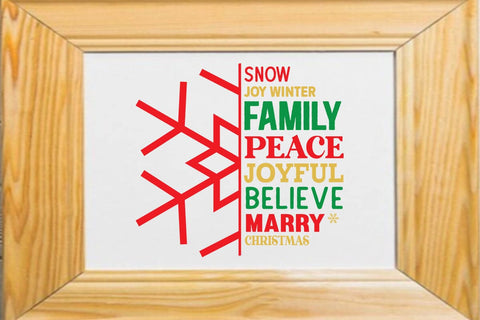 Snow joy winter family peace joyful believe marry christmas SVG Angelina750 