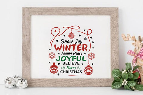 Snow joy winter family peace joyful believe marry christmas SVG Angelina750 