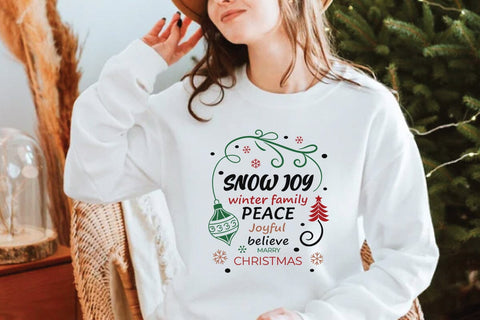 Snow joy winter family peace joyful believe marry christmas SVG Angelina750 