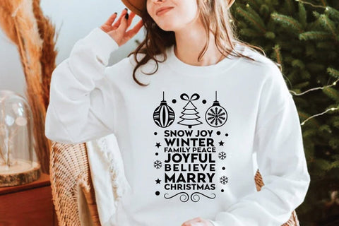 Snow joy winter family peace joyful believe marry christmas SVG Angelina750 