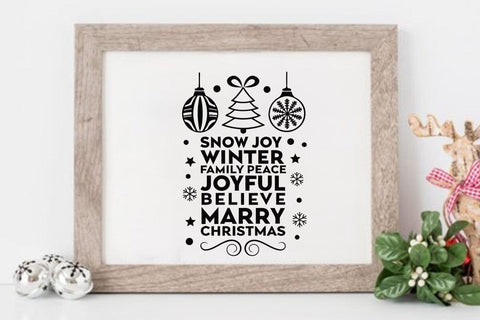 Snow joy winter family peace joyful believe marry christmas SVG Angelina750 