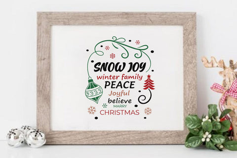Snow joy winter family peace joyful believe marry christmas SVG Angelina750 