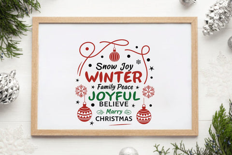 Snow joy winter family peace joyful believe marry christmas SVG Angelina750 