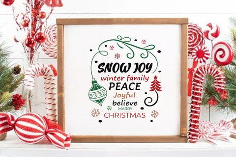 Snow joy winter family peace joyful believe marry christmas SVG Angelina750 