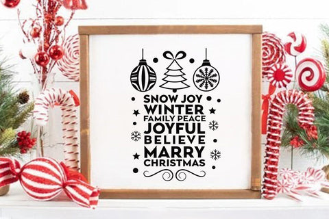Snow joy winter family peace joyful believe marry christmas SVG Angelina750 