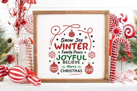 Snow joy winter family peace joyful believe marry christmas SVG Angelina750 