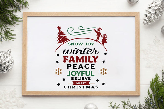 Snow joy winter family peace joyful believe marry christmas SVG Angelina750 