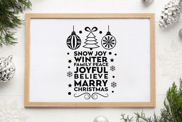 Snow joy winter family peace joyful believe marry christmas SVG Angelina750 