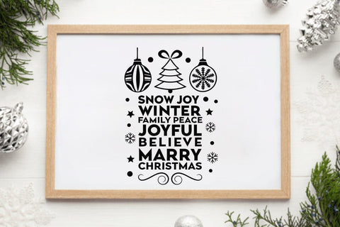 Snow joy winter family peace joyful believe marry christmas SVG Angelina750 