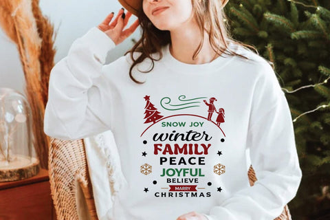 Snow joy winter family peace joyful believe marry christmas SVG Angelina750 