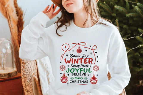 Snow joy winter family peace joyful believe marry christmas SVG Angelina750 