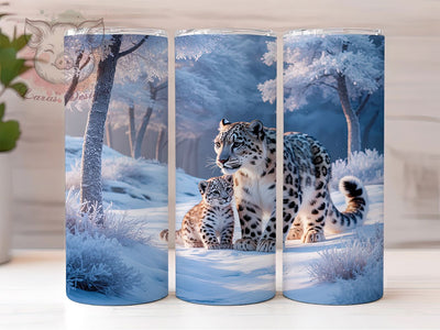 Snow Leopard Arctic 20oz Tumbler, Wildlife Print, Arctic Style, 20oz Sublimation, PNG Design, Animal Mug, Nature Gift Sublimation Lara' s Designs 
