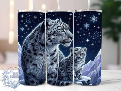 Snow Leopard Family 20oz Tumbler, Snow Leopard Family, Leopard Tumbler, Snow Leopard PNG, Family Tumbler Wrap, 20oz Tumbler Wrap, Winter Tumbler PNG, Snow Leopard Wrap Sublimation ToriDesigns 