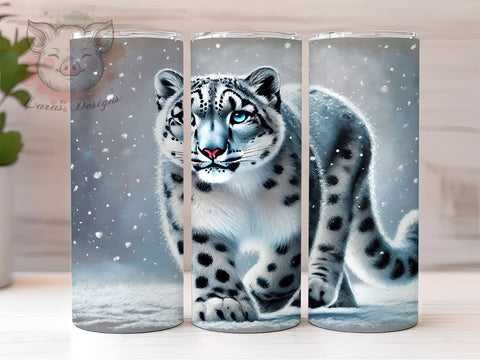 Snow Leopard Wildlife Tumbler Wrap, Sublimation Tumbler, 20oz Tumbler Wrap, Animal Print Tumbler, Cute Tumbler Design, Personalized Tumbler, Wildlife Tumbler Sublimation Sublimation Lara' s Designs 