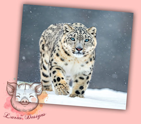 Snow Leopard Wildlife Tumbler Wrap, Sublimation Tumbler, 20oz Tumbler Wrap, Animal Print Tumbler, Cute Tumbler Design, Personalized Tumbler, Wildlife Tumbler Sublimation Sublimation Lara' s Designs 