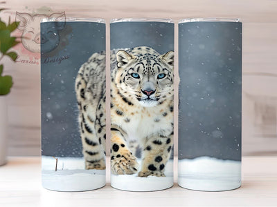 Snow Leopard Wildlife Tumbler Wrap, Sublimation Tumbler, 20oz Tumbler Wrap, Animal Print Tumbler, Cute Tumbler Design, Personalized Tumbler, Wildlife Tumbler Sublimation Sublimation Lara' s Designs 
