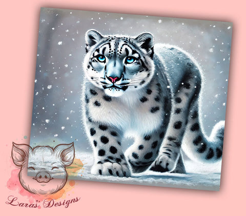 Snow Leopard Wildlife Tumbler Wrap, Sublimation Tumbler, 20oz Tumbler Wrap, Animal Print Tumbler, Cute Tumbler Design, Personalized Tumbler, Wildlife Tumbler Sublimation Sublimation Lara' s Designs 