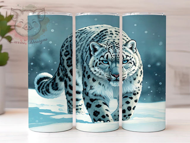 Snow Leopard Wildlife Tumbler Wrap, Sublimation Tumbler, 20oz Tumbler Wrap, Animal Print Tumbler, Cute Tumbler Design, Personalized Tumbler, Wildlife Tumbler Sublimation Sublimation Lara' s Designs 