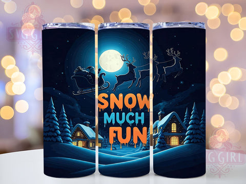 Snow Much Fun Christmas, Santa Tumbler Wrap, 20oz Tumbler Design, Sublimation PNG, Holiday Crafting, Digital Download, Christmas Cheer Sublimation SvggirlplusArt 