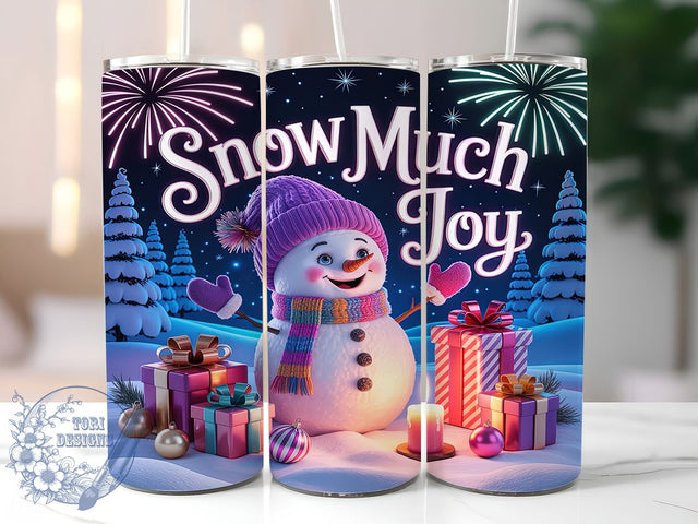Snow Much Joy Snowman Tumbler, Snow Much Joy Wrap, Festive Holiday Sublimation Design, Cute Snowman Cup, 20Oz Skinny Tumbler Wrap, Jolly Christmas Mug, Whimsical Winter Design Sublimation ToriDesigns 