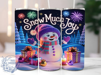 Snow Much Joy Snowman Tumbler, Snow Much Joy Wrap, Festive Holiday Sublimation Design, Cute Snowman Cup, 20Oz Skinny Tumbler Wrap, Jolly Christmas Mug, Whimsical Winter Design Sublimation ToriDesigns 