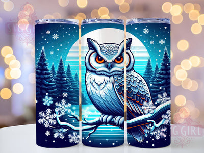 Snow Owl 20oz Tumbler Wrap Sublimation Design, Straight Tapered Tumbler Wrap, Owl Bird Lover Tumbler Png, Instant Digital Download Sublimation SvggirlplusArt 