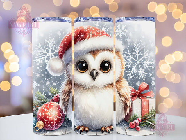 Snow Owl Watercolor 20 oz Skinny Tumbler Sublimation Design, Digital Download PNG, Instant Download, Owl Bird Lover Tumbler Wrap Sublimation SvggirlplusArt 