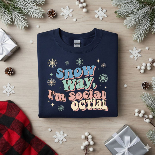 Snow Way I’m on Social PNG, Funny Winter Sublimation Design, Snow Day Humor PNG, Introvert Winter Shirt Clipart Digital Download, Winter Png SVG TiffsCraftyCreations 